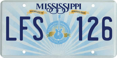 MS license plate LFS126