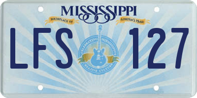 MS license plate LFS127