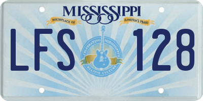 MS license plate LFS128