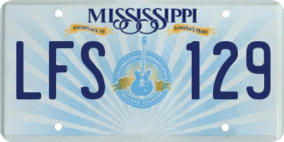 MS license plate LFS129