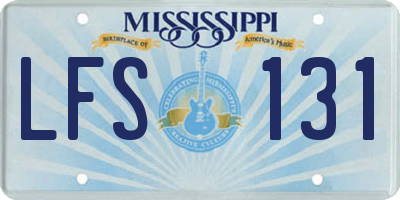 MS license plate LFS131