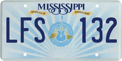 MS license plate LFS132