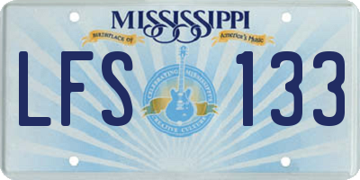 MS license plate LFS133
