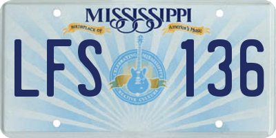 MS license plate LFS136