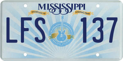 MS license plate LFS137