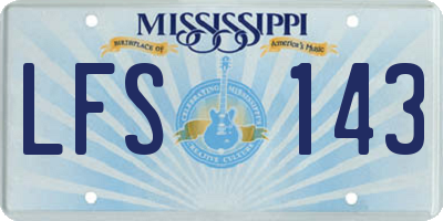MS license plate LFS143