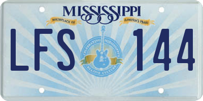MS license plate LFS144