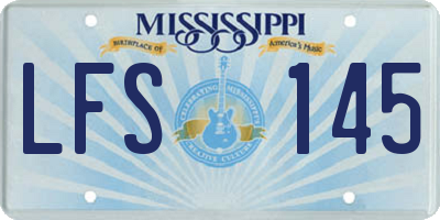 MS license plate LFS145