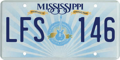 MS license plate LFS146