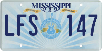 MS license plate LFS147