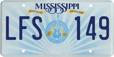 MS license plate LFS149