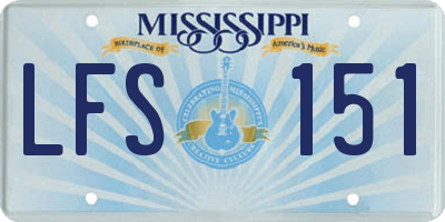 MS license plate LFS151