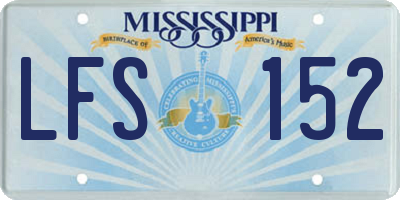 MS license plate LFS152