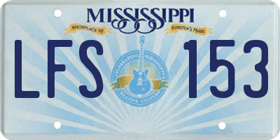 MS license plate LFS153