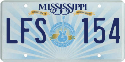 MS license plate LFS154