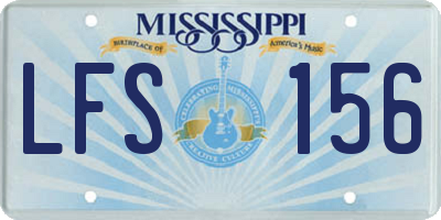 MS license plate LFS156