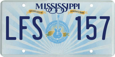 MS license plate LFS157