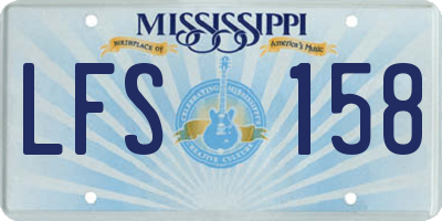 MS license plate LFS158