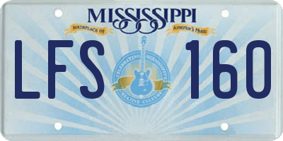 MS license plate LFS160