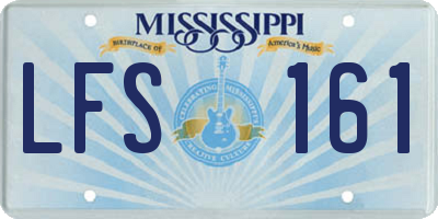 MS license plate LFS161