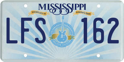 MS license plate LFS162