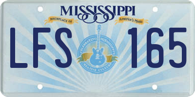 MS license plate LFS165