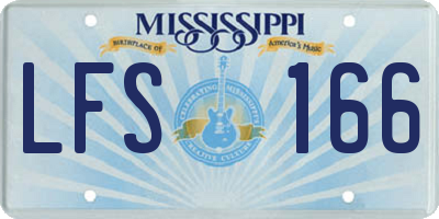 MS license plate LFS166