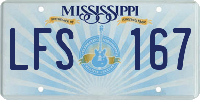 MS license plate LFS167