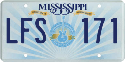 MS license plate LFS171