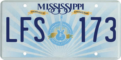 MS license plate LFS173
