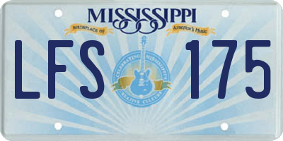 MS license plate LFS175