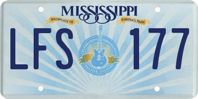 MS license plate LFS177