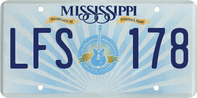 MS license plate LFS178