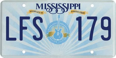 MS license plate LFS179