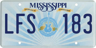 MS license plate LFS183