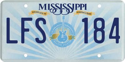 MS license plate LFS184
