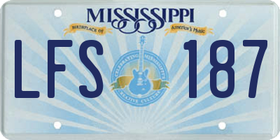 MS license plate LFS187