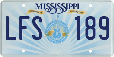 MS license plate LFS189