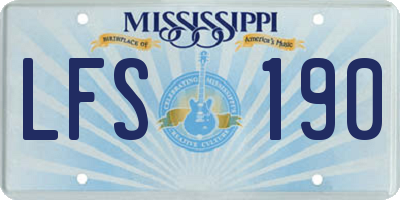 MS license plate LFS190