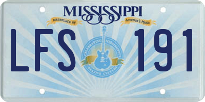 MS license plate LFS191