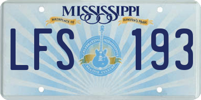 MS license plate LFS193