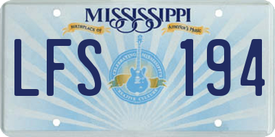 MS license plate LFS194