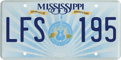 MS license plate LFS195