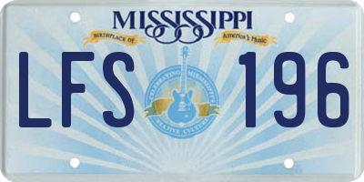 MS license plate LFS196