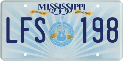 MS license plate LFS198