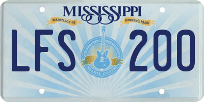 MS license plate LFS200