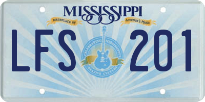 MS license plate LFS201