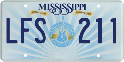 MS license plate LFS211