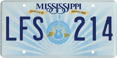 MS license plate LFS214