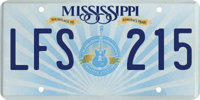 MS license plate LFS215